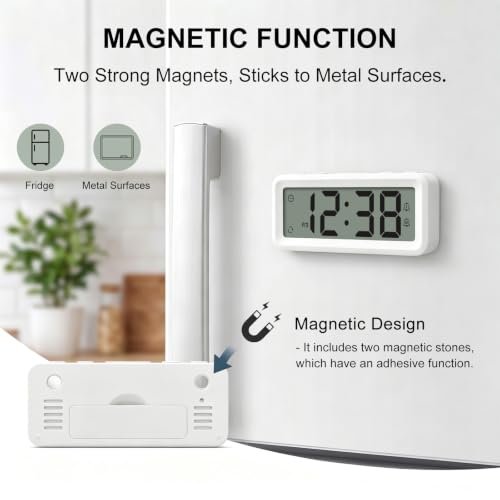 Mini Travel Alarm Clock Battery Operated with Magnetic Attraction - Image 4
