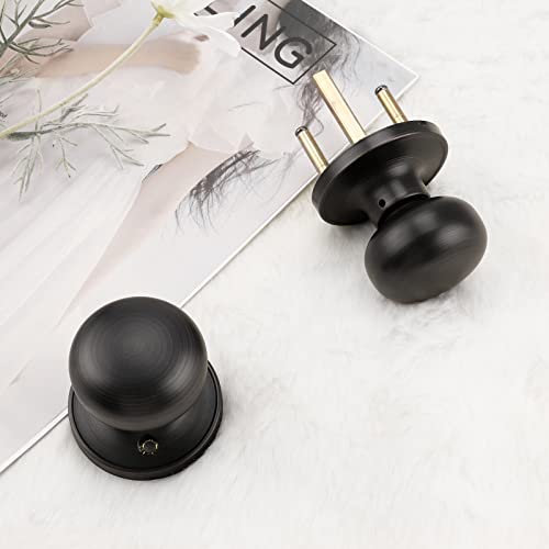 Gobekor 3 Pack Passage Door Knobs Interior Oil Rubbed Bronze Door Knobs With Lock Closet Door Knobs Keyless Interior Door Handles #TOP3