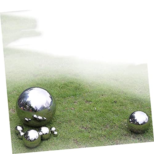 Esfera decorativa reflectante de acero inoxidable pulido, hueca, para jardín y hogar, montaje en pared miniatura 7