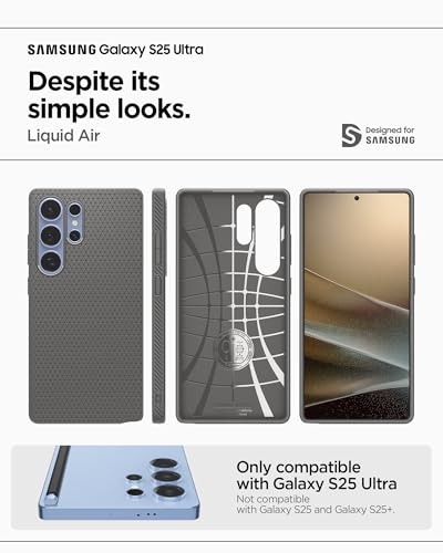 Image of Spigen Liquid Air for Samsung Galaxy S25 Ultra Case, Galaxy S25 Ultra Back Cover (2025) - TPU｜Marble Gray