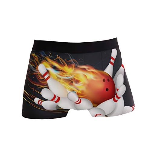 Fire Bowling Ball Pins Men Underwear Boxer Briefs, Fire White Red Short Pants Underpants