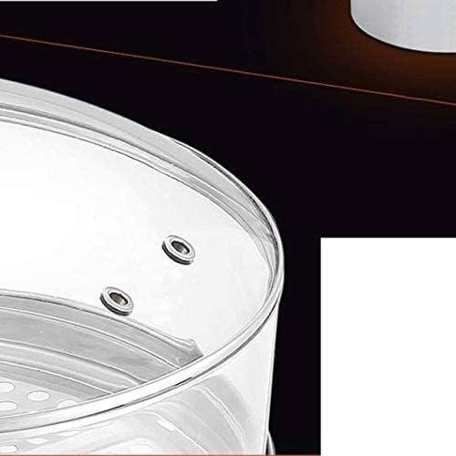 Electric Food Steamer, 32cm Diameter Smart Electric Steamer 6 Gear Adjustable 3 Layer Multi Cooker Transparent Type Household Electric Steaming Pot,