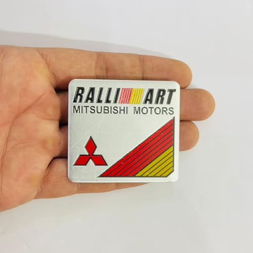 Image of Emblems for Car & Bike Metal Lo.go and Grill Me.tal Lo.go, Auto Accessories for Car Emblem 3D Badge Auto Racing Sport Sticker Grand Tourer Decal. (Square RALLIART Sticker)