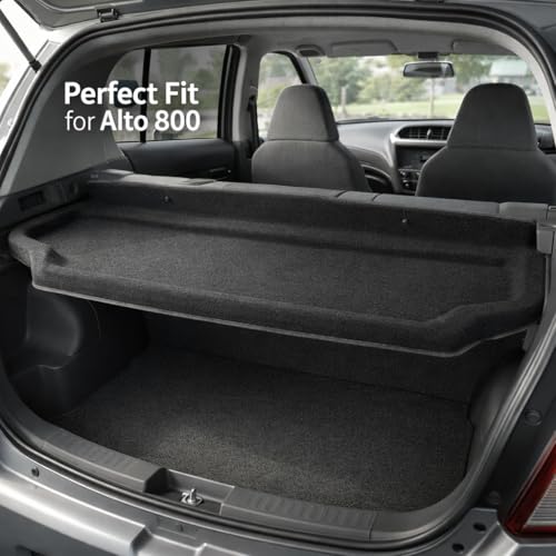 Image of Premium Parcel Tray for Maruti Suzuki Alto 800 Rear Parcel Shelf Board with Fabric Top Surface Reinforced Molded Base Strong Load Bearing Easy DIY Installation Vehicle Specific Fit Black