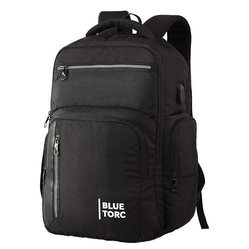 Image of Laptop Backpack 30L BTB05 | 16-Inch Laptop Bag with USB Charging | Unisex Office, College & Travel Backpack, Suitcase Opening, 1-Year Warranty - Black