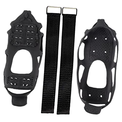 Veemoon 1set Non-Slip Shoes Crampons Teeth Ice Grippers for Snow and Ice Lightweight Anti-Slip Shoe Covers for Hiking Fishing Walking and Winter Activities