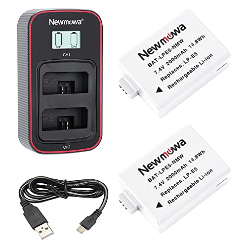 Design innovativo: consente di caricare 2 o 1 batterie contemporaneamente e lo schermo LCD del caricabatterie lampeggia in base al livello della batteria, la luce LED intelligente diventa ROSSA durante la ricarica e VERDE quando completa
