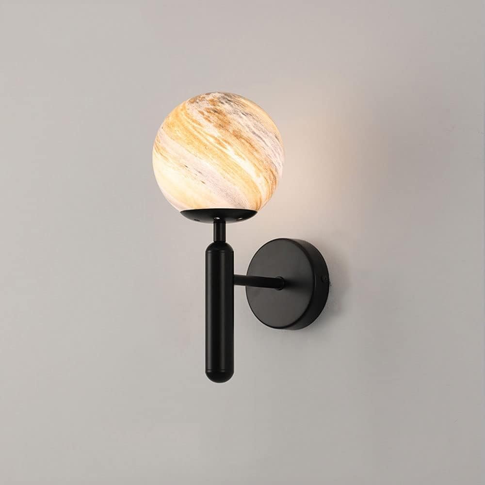 KBUUKYYXouy Gold Wall Sconces Kids Room Rustic Black Mid Century Modern Wall Light Fixture Bathroom Vanity Light Earth Planet Moon Wall Mounted Lamp for Bedroom Living Room Farmhouse Hallway