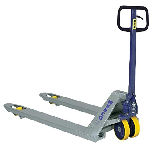 Wesco Industrial Products 272742 Standard Deluxe Pallet Truck with Handle, Moldon Polyurethane Wheels, 5500 lb. Load Capacity, 57