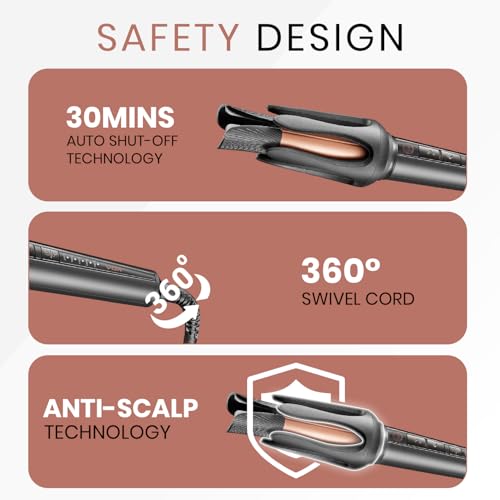 Image of VGR V-581 Professional Automatic Hair Curler | Ceramic Coating | 32mm Barrel | 5 Temp Settings (130-210C) | Dual Rotation | Fast Heating | Auto Shut-Off | Black | 2-Year Warranty