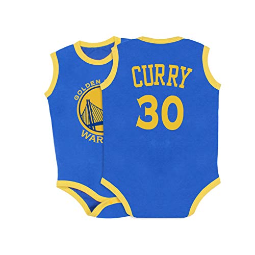 Camiseta de bebé Warriors Lakers James Romper sin Mangas Chaleco de una Pieza,Blue-1,59CM Cover
