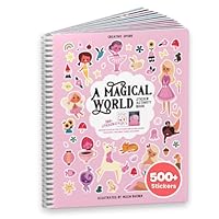 Princess Sticker Book Activity for Kids, A Magical World by Cupkin, Toddler Airplane Travel Essentials, 500+ Stickers for Kids 12 Scenes + Coloring Book Pages, Princess Gift, Crafts Ages 2-8