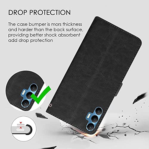 Image of Flip Cover Back Case for Tecno Spark 8 Pro | Premium Leather Finish | Inbuilt Pockets & Stand | Flip Cover Back Case for Tecno Spark 8 Pro (Black)