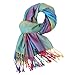 Neelamvar Fashion Colorful flowers Jacquard cotton pashmina Women Wrap Shawl tassels Scarves 75