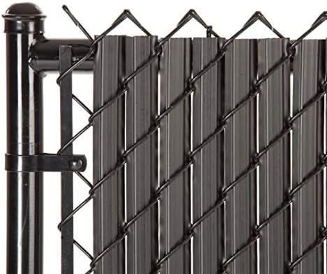 Proudly Made in The USA! - SoliTube Slat Privacy Inserts for Chain-Link Fence, Double-Wall Vertical Bottom-Locking Slats with Wings (5ft, Black)