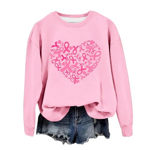 Sweat femme sans capuche manche longue pour soutien cancer du sein