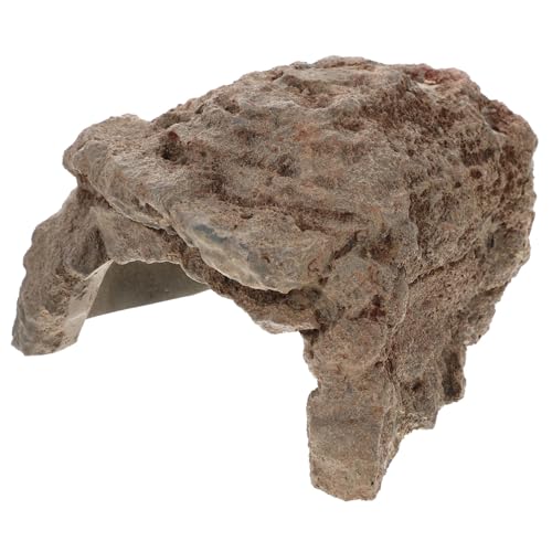 BELLIFFY Reptile Hide Cave Lifelike Resin Habitat Decor for Snakes Geckos Turtles Safe Pet Shelter with Creative Design for Reptile Terrariums and Enclosures