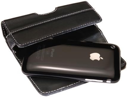 QuickFlipCase for iPhone 4 and NEW iPhone 4S (AT&T/Verizon Versions) Grantwood Technology's Premium Leather Horizontal Flip Case (Black)