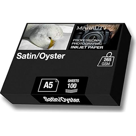 Marrutt 265gsm Pro Photo Satin/Oyster Inkjet Paper (A5-100 Sheets) Cover