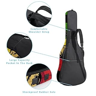 Housse de guitare en tissu Oxford imperméable avec bandoulière réglable Motif lion et drapeau - Les Beatles, Paul McCartney, John Lennon, RIngo Starr, George Harrison Housse de guitare en tissu Oxford imperméable avec bandoulière réglable Motif lion et drapeau – Image 3