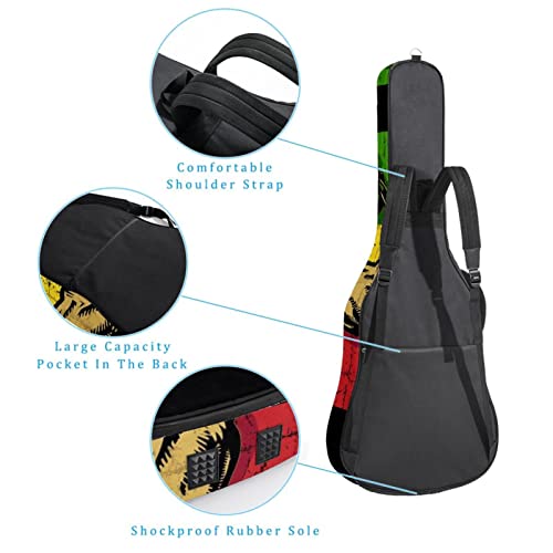 Housse de guitare en tissu Oxford imperméable avec bandoulière réglable Motif lion et drapeau - Les Beatles, Paul McCartney, John Lennon, RIngo Starr, George Harrison Housse de guitare en tissu Oxford imperméable avec bandoulière réglable Motif lion et drapeau – Image 4