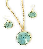 metallo Set Parure Azzurra, Resina con Scaglie Dorate,Idea Originale per Regalo Natale, Fatto a Mano, Gioielli Donna