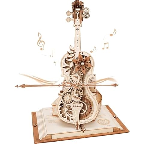 ROBOTIME Cello Music Box 3D Puzzle Kit Cover