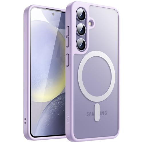 JETech Magnetisch Hülle für Samsung Galaxy S24+ / S24 Plus 5G, Kompatibel mit MagSafe, Transluzente Matt Rückseite Stoßfeste Handyhülle (Lila)