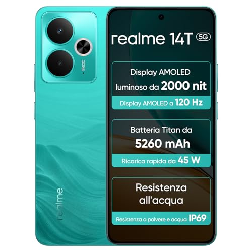 realme 14T 5G Smartphone 8+256GB, Chipset Dimensity 6300, Display...