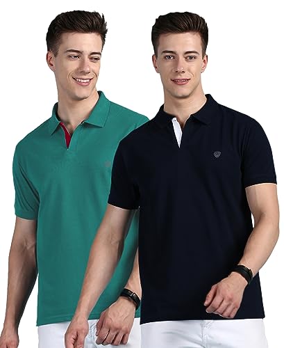 Image of Lux Cozi Men Cotton Solid Regular Fit Polo Shirt