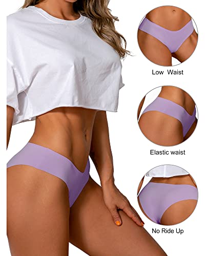 Image of DEANGELMON Seamless Underwear for Women No Show Bikini Panties Comfortable Stretch Invisible Ladies Hipster Briefs