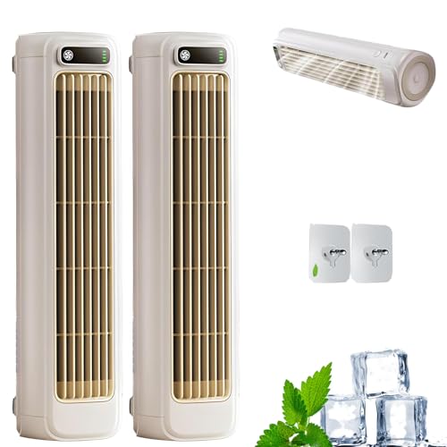 Shirem Rafraichisseur d'Air Silencieux, Mini Climatiseur Mobile, Portable Refroidisseur d'Air 3 Vitesses, USB Rechargeable, pour Chambre, Bureau, Maison (2PC-C)