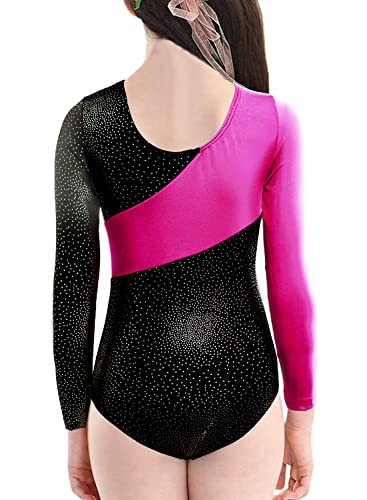 XiaoMoSha Gymnastics Leotards for Girls Long Sleeve/Sleeveless Dance Leotard Sparkle Ballet Dancewear for Kids 2-14 Years