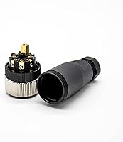 Vista 4 de Elecbee Conector de cable M12 Circular Impermeable Enchufe de Aviación Terminación de Tornillo Instalable en Campo Desapantallamiento Recto