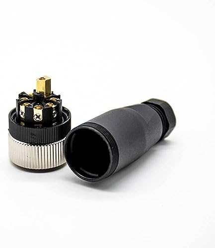 Miniatura 4 de Elecbee Conector de cable M12 Circular Impermeable Enchufe de Aviación Terminación de Tornillo Instalable en Campo Desapantallamiento Recto