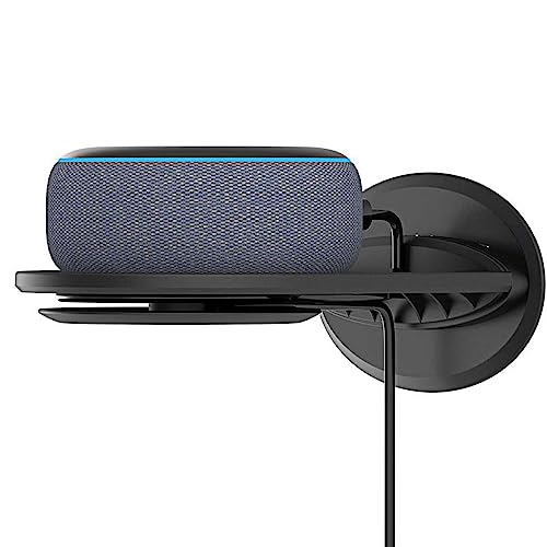 Soporte para Echo Pop en color negro con gestión de cables integrada para pared o mesa