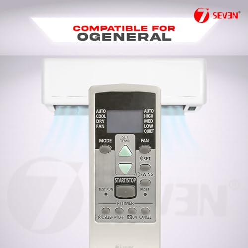 Image of 7SEVEN AR-RCE3E Compatible with O General AC Remote Control Original Model Suitable for 1 1.5 2 ton Split or Window ac - Match Exactly with Old Model 113A for Better Performance