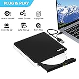 External CD DVD Drive, USB 3.0 & Type-C CD/DVD RW ROM Burner Rewriter Writer Reader with SD/TF & 2 USB, Slim Optical DVD Player for Laptop PC Windows 11/10 Computer Mac Macbook Pro Air iMac Apple - Image 5