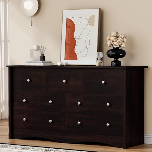 YESHOMY Dresser for Bedroom with 7 Drawers, Modern Chest of Drawers, Wooden Dressers, TV Stand for...