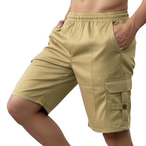 Image of NINQ Men's Half Cargo Shorts Featuring a Slim Yet Relaxed fit, Designed for Comfort. Stylish Casual Shorts with Functional Pockets, Perfect for Casual wear.