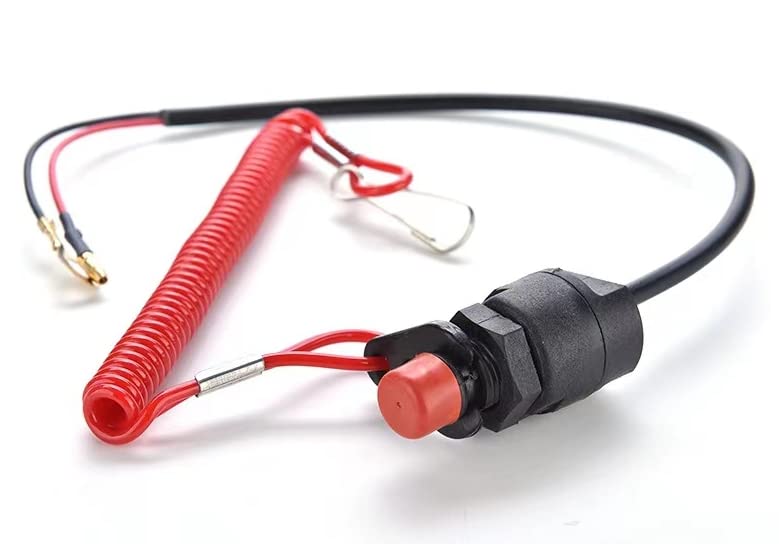 Linageson Interruptor de parada de seguridad universal para barco, cordón de amarre de seguridad, corte de emergencia para Yamaha, Suzuki, Honda,