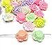 Wholesale lot 12mm Acrylic Iridescent Assorted Pastel Color Flower Rose Beads (100)