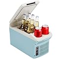 ICEROVER 12V Car Refrigerator Cooler/Warmer 6 Quart (6L), 12 Volt DC &110V AC, Electric Car Fridge Portable Compact Camping Cooler Thermoelectric 12V Small Fridge for Car,RV,Camping (Blue)