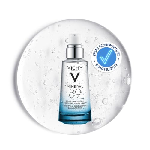 Image of Vichy Minéral 89 Hyaluronic Acid Daily Hydrating Booster, Face Serum, With Polyglutamic Acid, 89% Vichy Volcanic Mineral Water, Lightweight Gel Texture, All Skin Types, Hypoallergenic, 50ml
