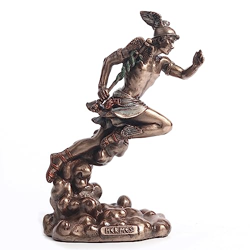 Figura decorativa Hermes de resina con acabado bronce 15.56 cm miniatura 6