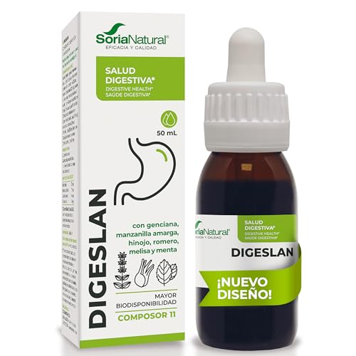Soria Natural Composor 11 Digeslan Complex – Con Genciana, Manzanilla Amarga, Hinojo, Romero, Melisa, Bromelaína y Menta – Ayuda a las Digestiones - Enzimas con Propiedades Tónico Digestivas - 50ml