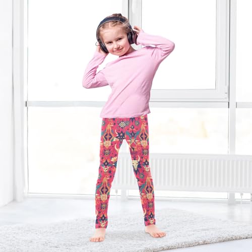 Rainbow Polka Dots Kids Baby Girls Active Leggings Soft Full Length Athleisure Pants Exercise4