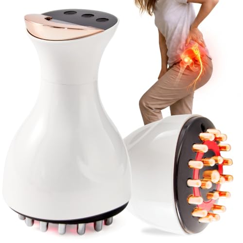 Kitusi Sciatica Pain Relief Devices Deep Tissue Massager with Multi-Mode Technology Heat & Light Targeted Relief for Sciatic Nerve & Lower Back Pain (White)