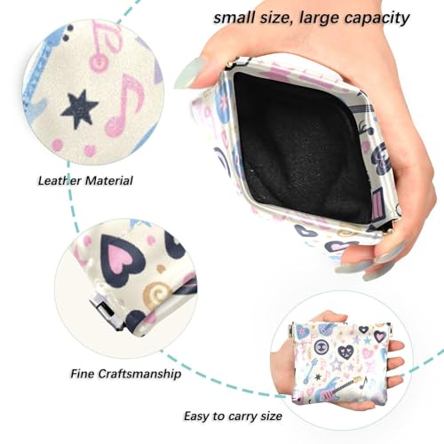 Music Note Coin Purse Leather Pouch Change Purse, Squeeze Coin Pouch for Cards, Keys & Lipsticks, Unisex2