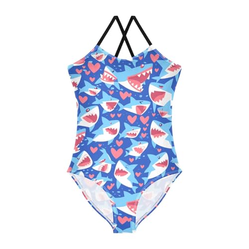 Sharks Camouflage Kids Girls 1 Piece Swim Suit Beach Swimming Suits Adjustable Strap Quick Dry